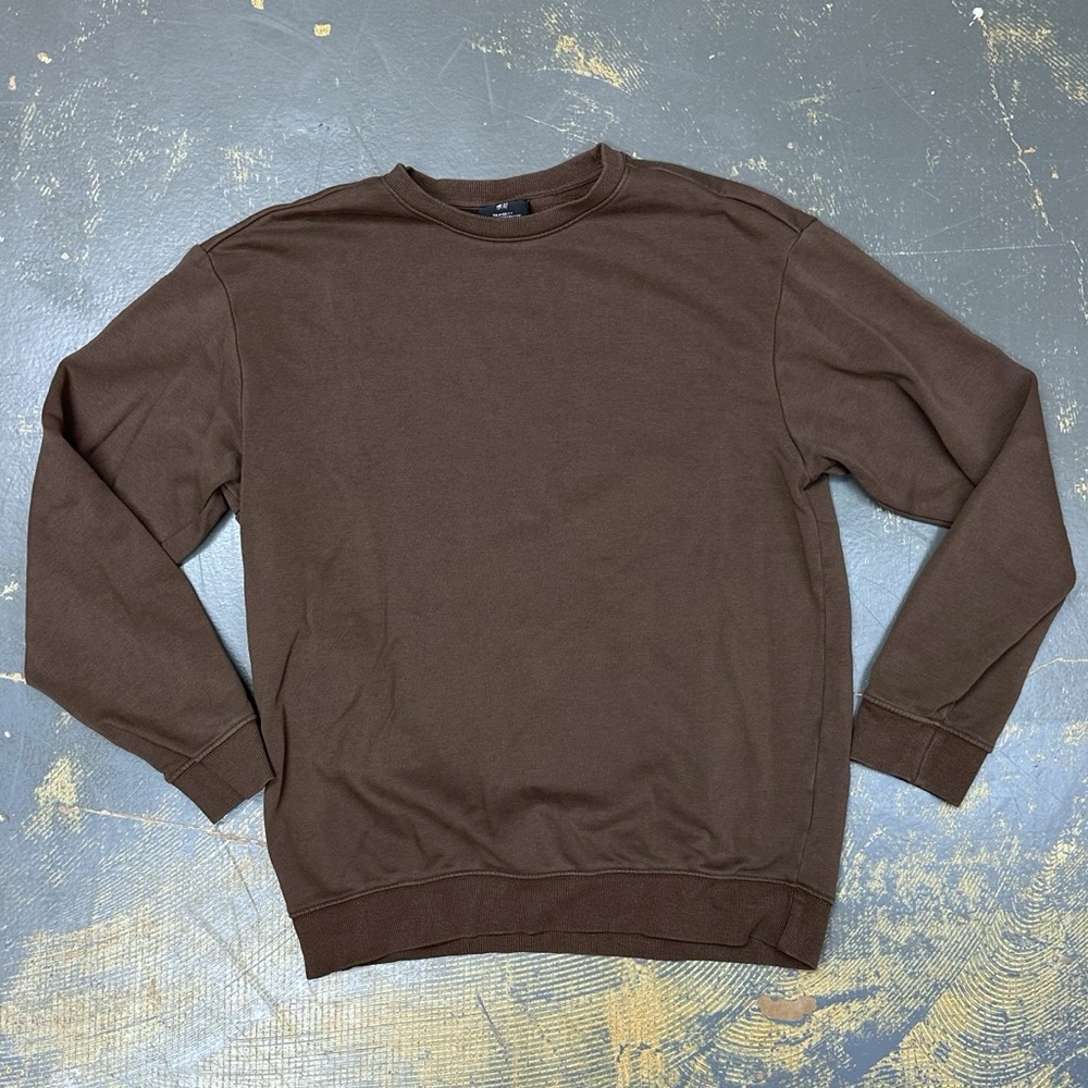 H&M Pullover Crew Neck Sweater Cotton Small Brown Travis Scott